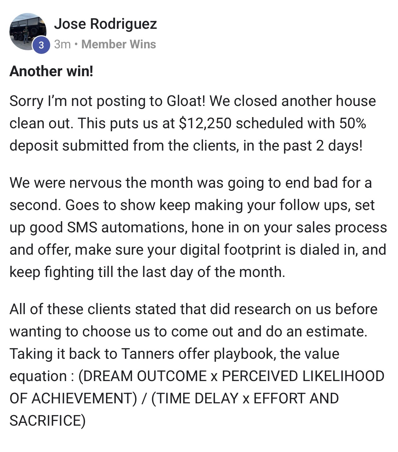 Member has $12K booked