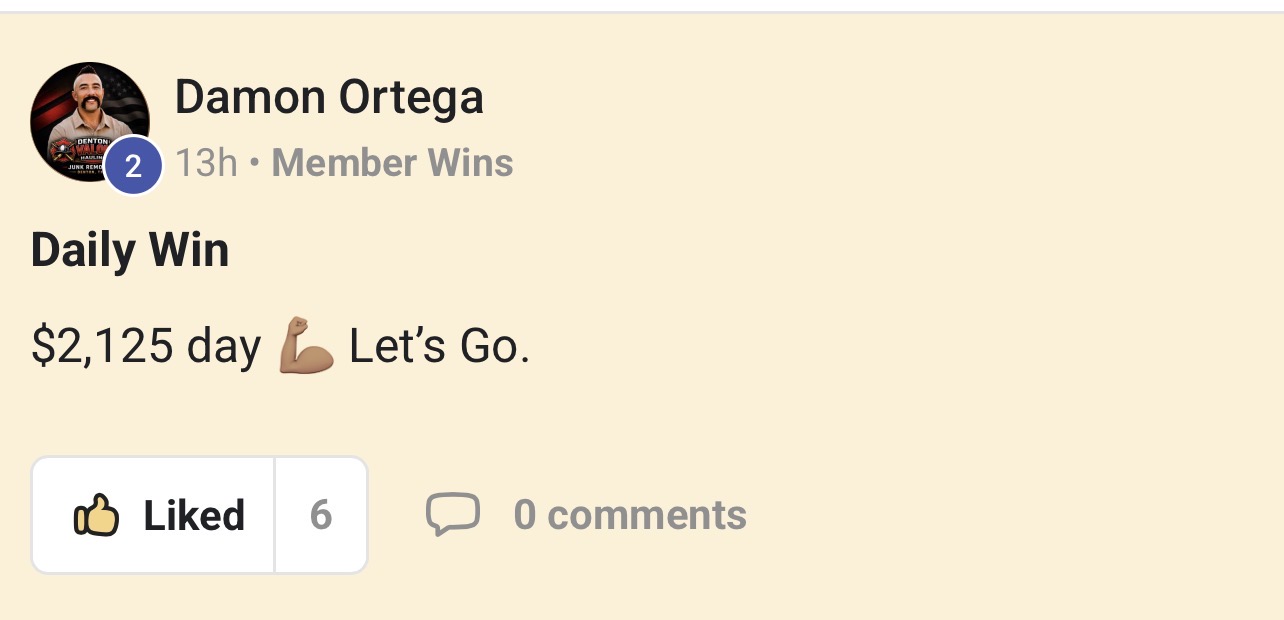 Member posts a $2,125 day