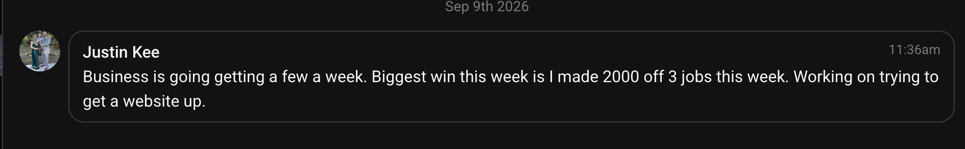 Member made $2,000 off 3 jobs this week