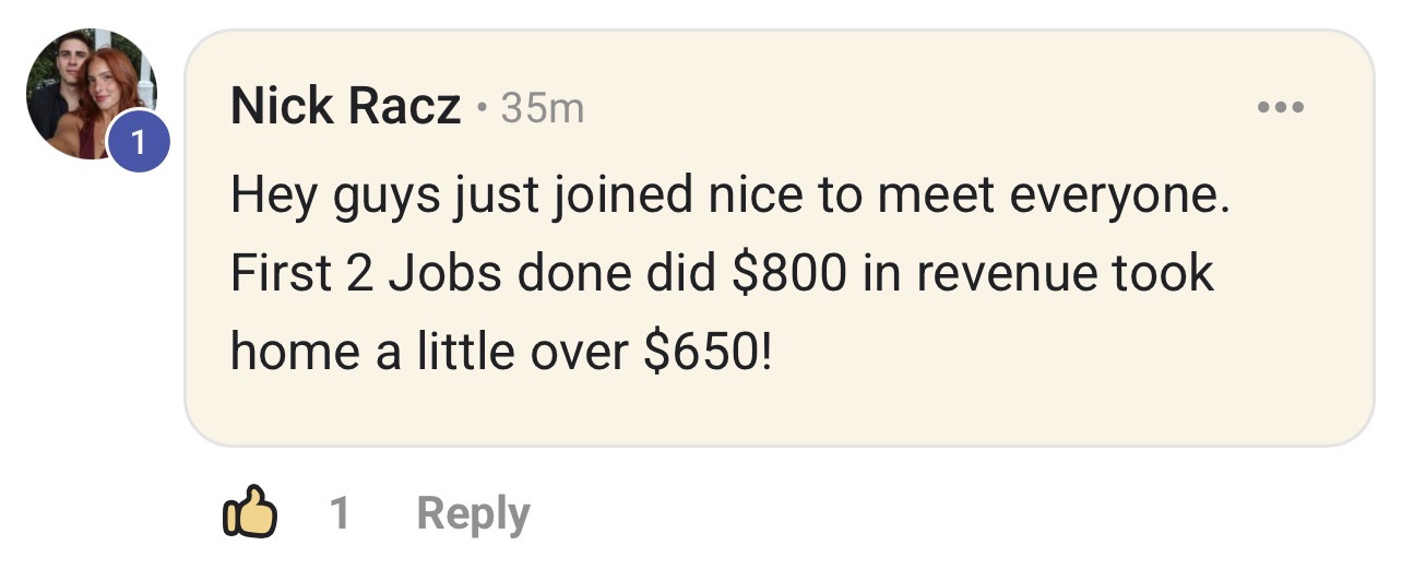 Newer member posts an $800 day