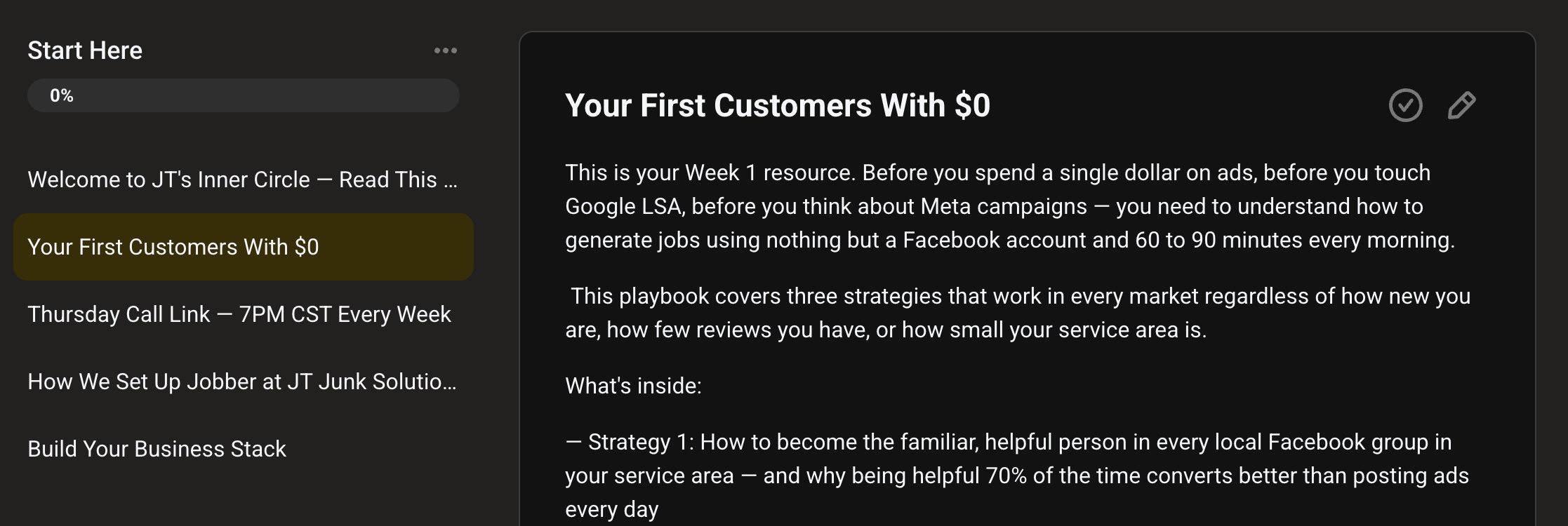 A playbook resource inside the training portal